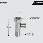 Viking Brass Tee Connector | 15mm (1/2") Inner & Outer Thread | Polished CP Finish | Multi-Functional 3-Way Pipe Fitting