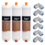 AQUALIQUID RO Pre Carbon Filter, Sediment Filter, Post Carbon Filter and Elbow, Inline Filter Set for All RO Water Purif